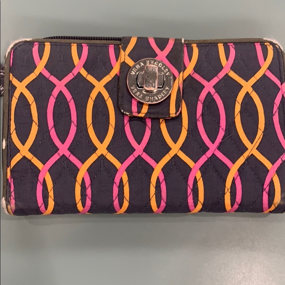 Vera Bradley Pink, Orange, and Grey Wallet